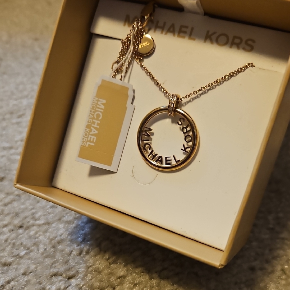 Michael Kors Gold Circle Pendant Necklace